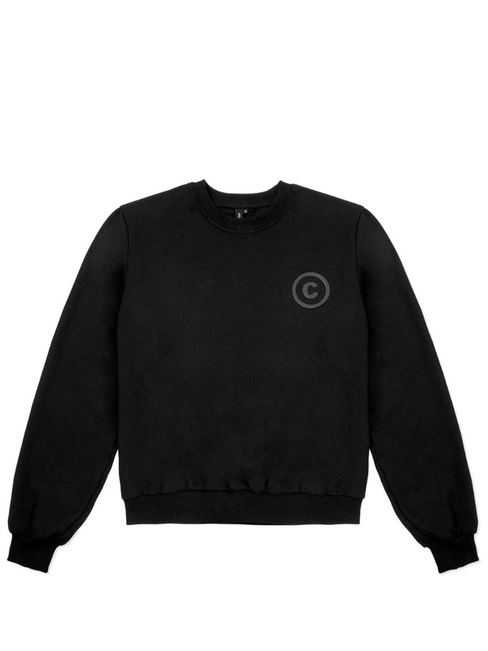 Black Crewneck Sweater with Subtle Logo. Jonny cota